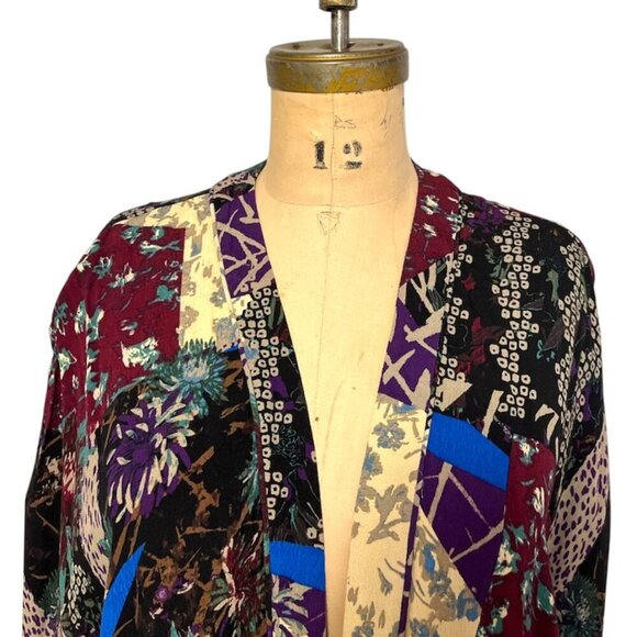 Aritzia TALULA Fawkner patchwork mixed print floral fringe kimono cardigan top - Picture 5 of 12